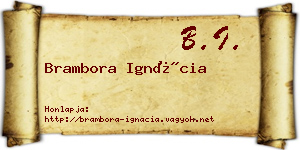 Brambora Ignácia névjegykártya
